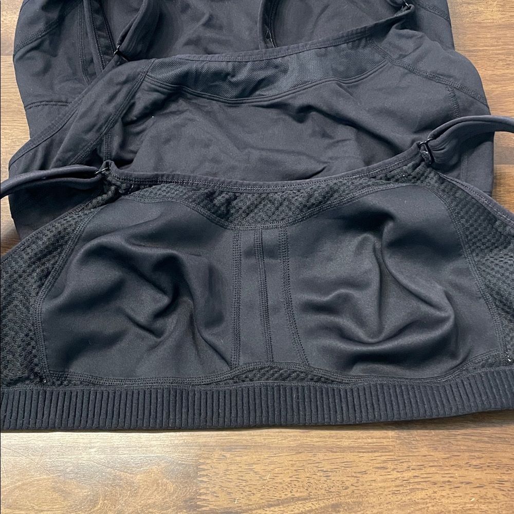 Syrokan Set of 4 Black Front Adjustable High Impact Wirefree Sports Bras 38E - Picture 3 of 7